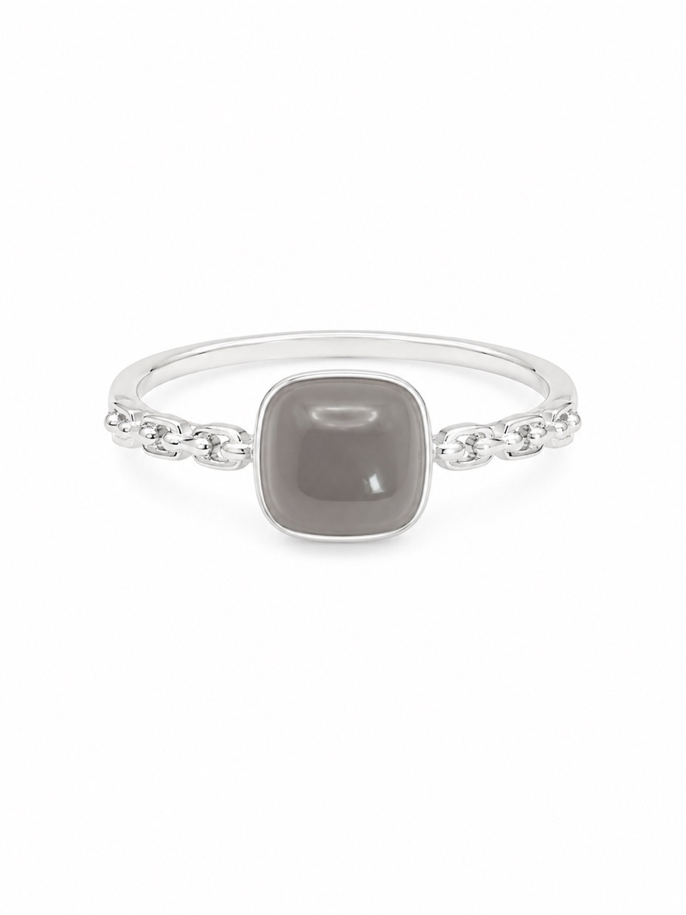 Midnight Jade Chain Link Ring (S925)